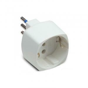 Adattatore schuko con spina 10a bianco