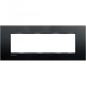 Placca 7 moduli antracite serie living light quadra