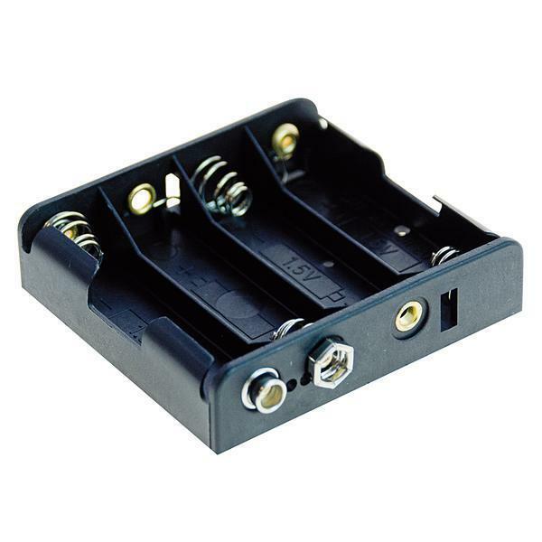 life electronics portabatterie per 4 stilo con terminali a bottone - foto 1