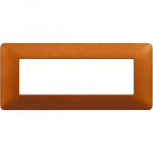 Placca 6 moduli rosso terra serie matix
