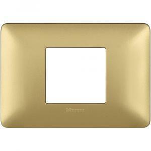 Placca 2 moduli centrati gold serie matix