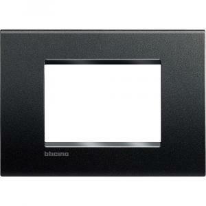 Placca 3 moduli antracite serie living light quadra