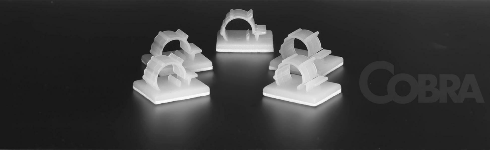 elettrook supporto adesivo bianco per cavo tondo 8/9mm, confezione da 100 pz - foto 1