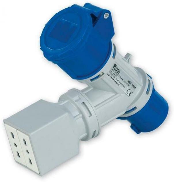 rosi adattatore moltiplicatore a 2 uscite con 2 spine 16a 2p+ 1 spina cee - foto 1
