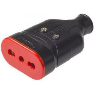 Presa volante bivalente in gomma 2p+t 16a nera