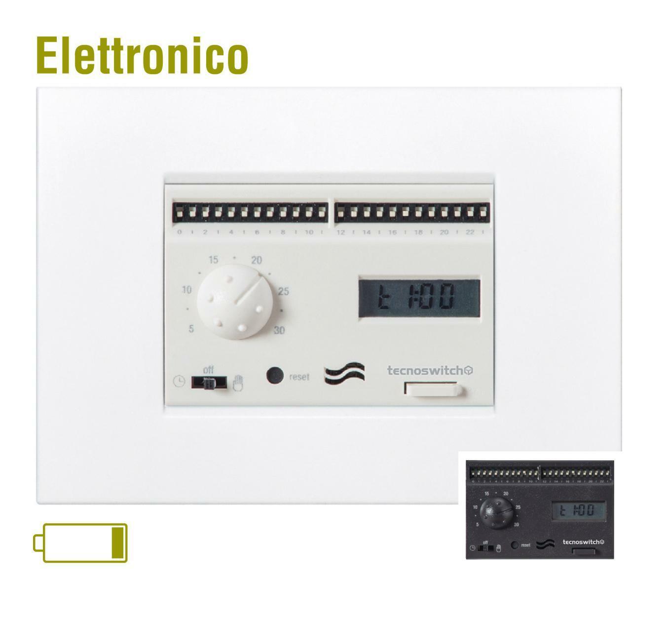 tecnoswitch cronotermostato a batterie giornaliero leonardo  da incasso bianco - foto 1