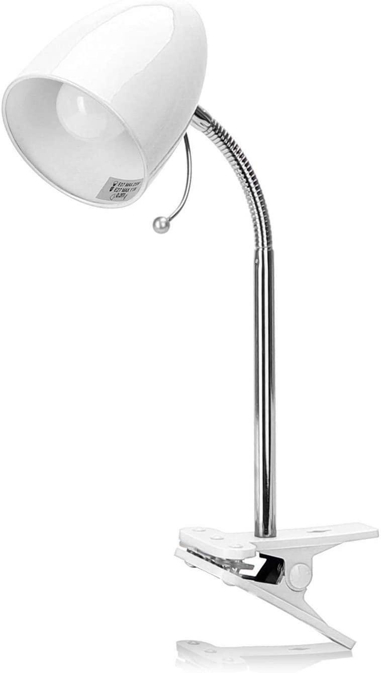 aigostar lampada da tavolo e27 bianca con clip - foto 1