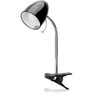 Lampada da tavolo e27 nera con clip