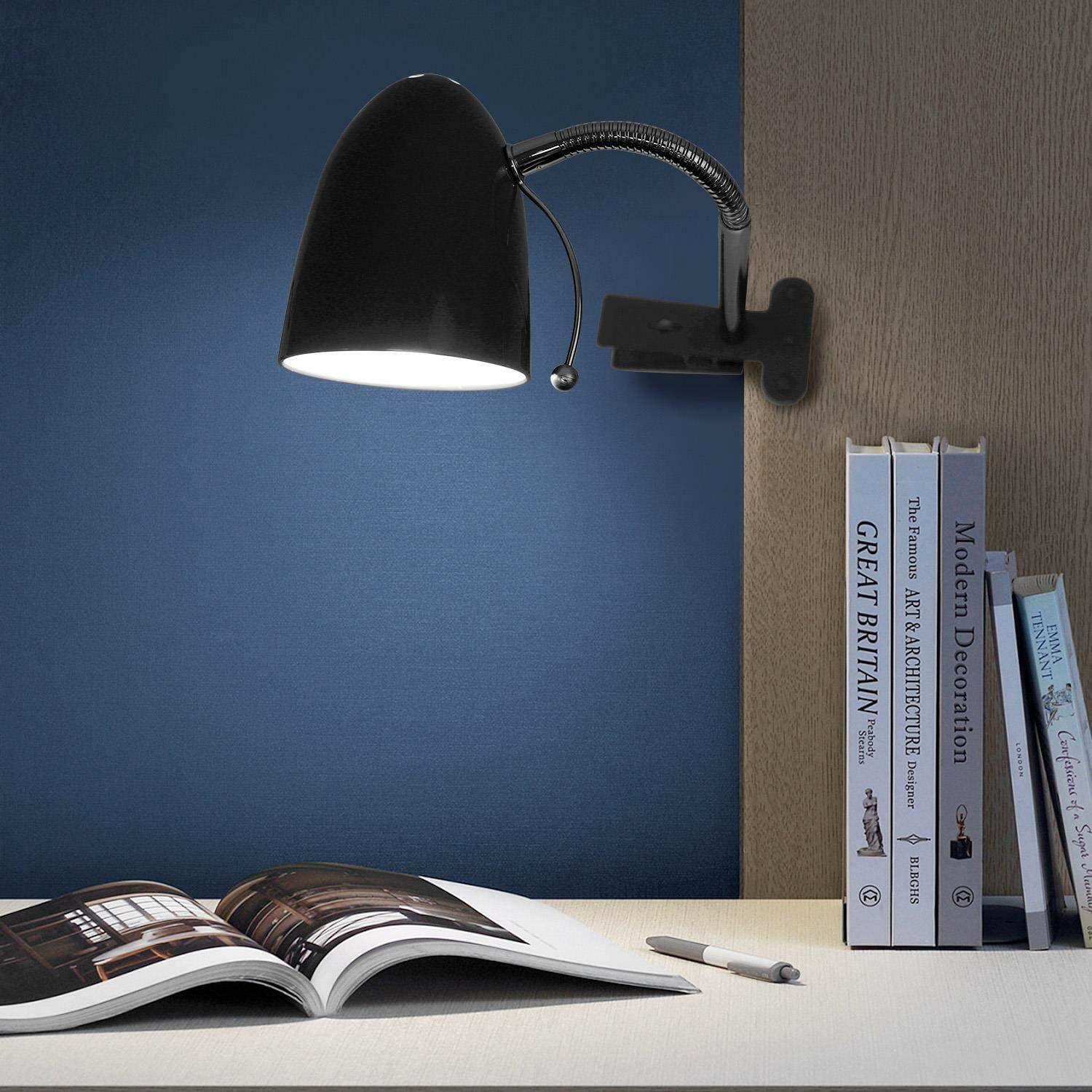 aigostar lampada da tavolo e27 nera con clip - foto 3
