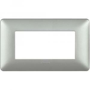 Placca 4 moduli silver serie matix