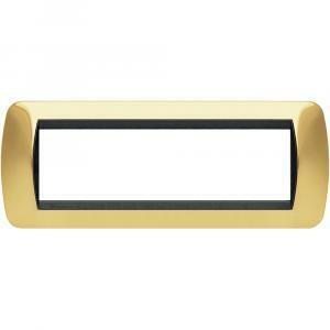 Placca 7 moduli oro serie living light tonda