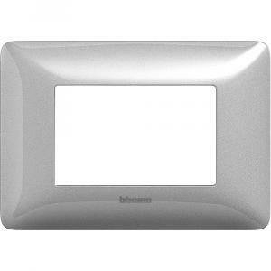 Placca 3 moduli silver serie matix