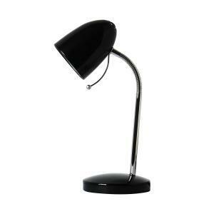 Lampada da tavolo e27 nera con base