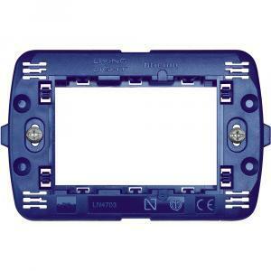 Supporto unico portafrutti 3 moduli serie living light