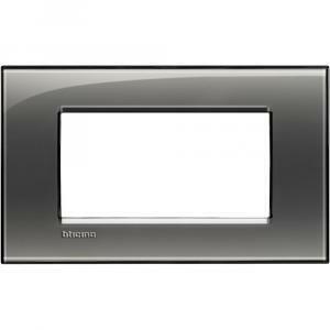Placca 4 moduli fumo di londra serie living light quadra