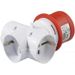 Adattatore spina industriale 3p+n+e 16a 400v- 3 prese schuko bip.10/16a