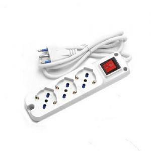 Multipresa 3 uscite schuko bivalenti con interruttore e cavo 1.5m