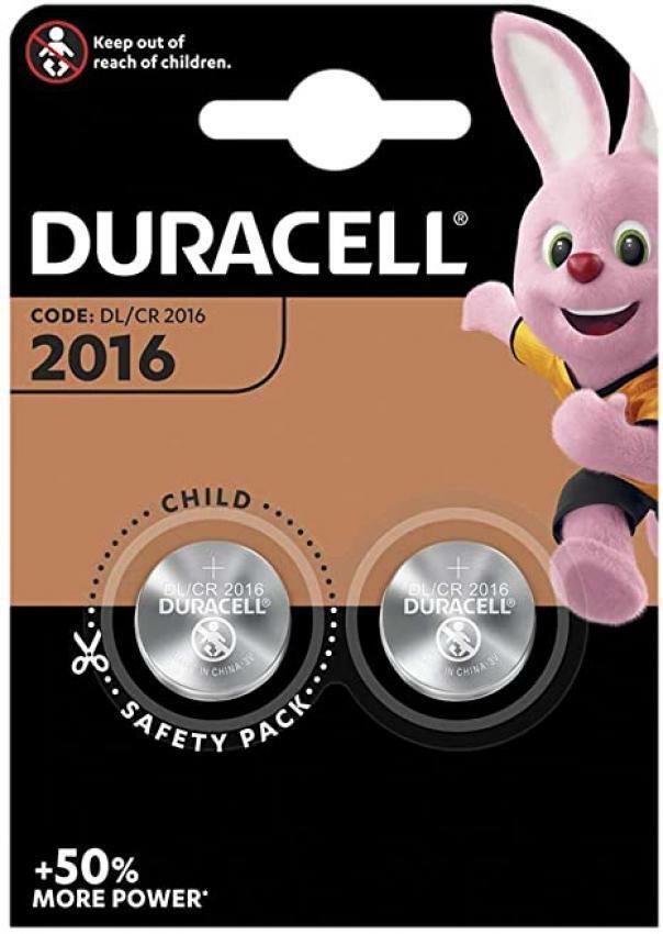 duracell batteria bottone a  litio 3v, blister da 2 pz duracell dl2016 - foto 1
