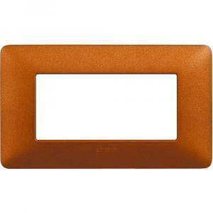 Placca 4 moduli rosso terra serie matix