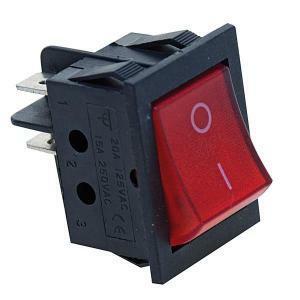 Interruttore bipolare luminoso rosso 0-i 16a 250v