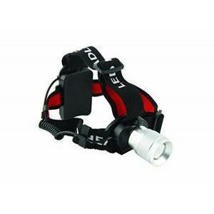 Torcia frontale a led con zoom e luce rossa di segnalazione