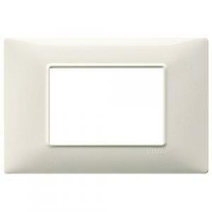 Placca 3 moduli bianco granito serie plana