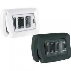 Placca autoportante 3 moduli bianca ip55