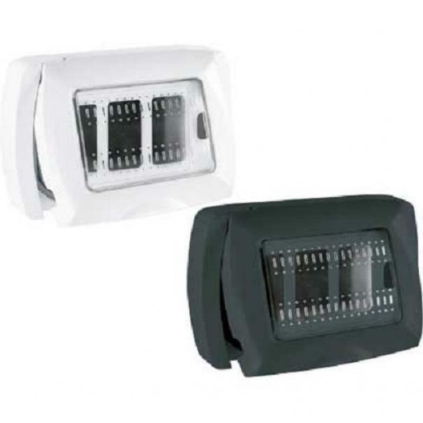 elettrocanali placca autoportante 3 moduli bianca ip55 - foto 1