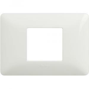 Placca 2 moduli centrati bianco serie matix