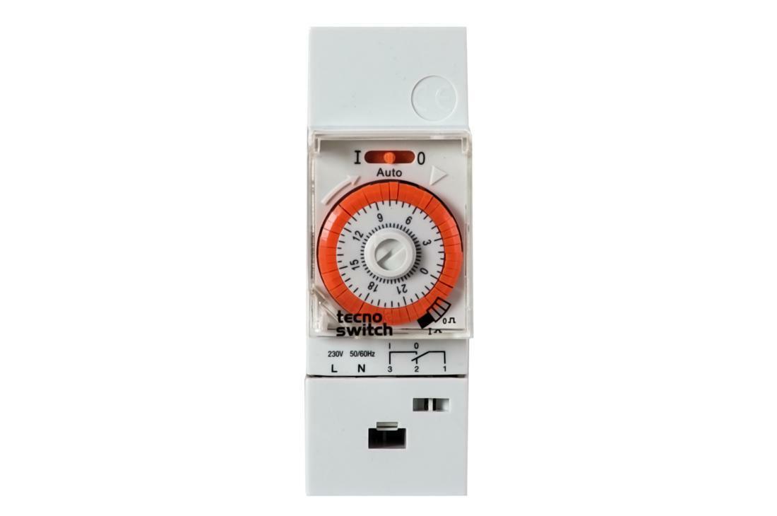 tecnoswitch interruttore orario meccanico giornaliero 2 din - foto 1