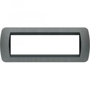 Placca 7 moduli grafite serie living light tonda