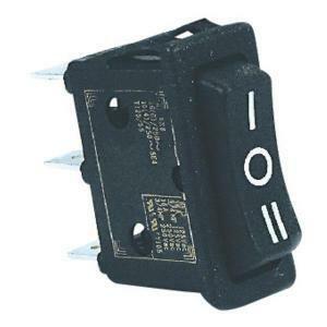Commutatore unipolare i-0-ii nero 16a 250v