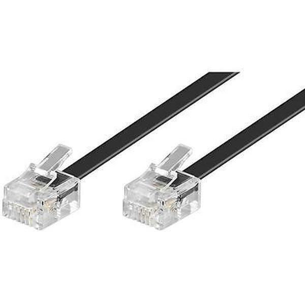 life electronics cavo telefonico plug 6p/4c 5mt nero - foto 1