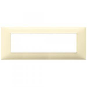 Placca 7 moduli crema serie plana
