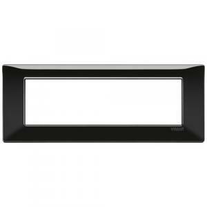 Placca 7 moduli nero serie plana