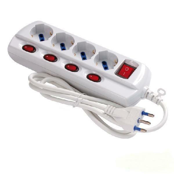 f.a.i. multipresa 4 uscite schuko bivalenti con 4 interruttori e cavo 1.5m - foto 1