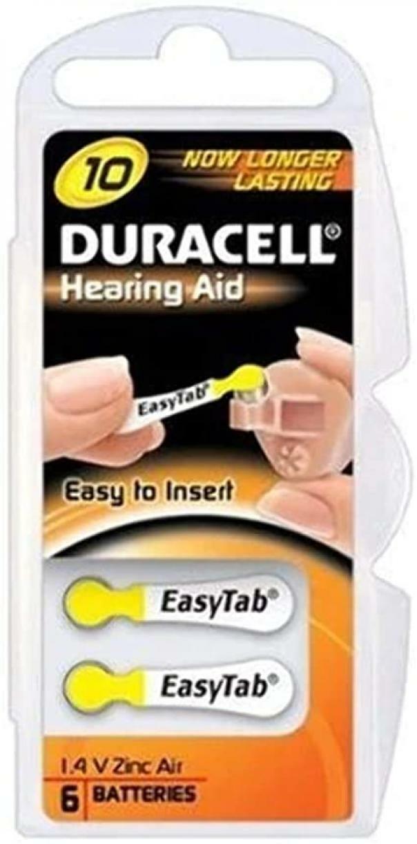duracell batteria duracell da10 per apparecchi acustici, blister 6 pezzi - foto 1