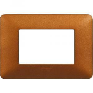Placca 3 moduli rosso terra serie matix