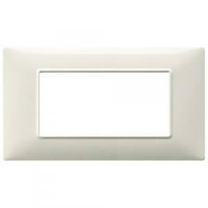 Placca 4 moduli bianco granito serie plana