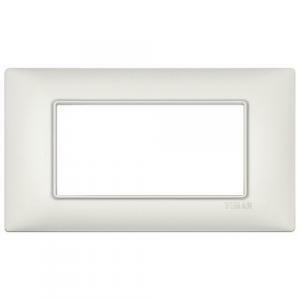 Placca 4 moduli argento perlato serie plana