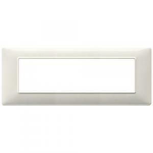 Placca 7 moduli bianco granito serie plana