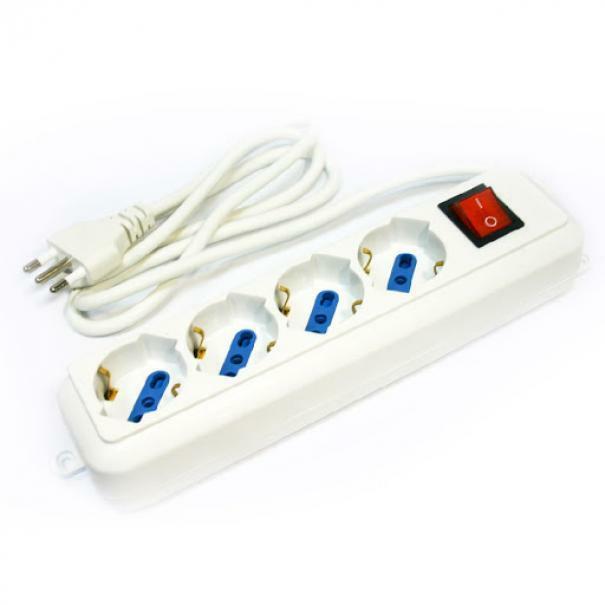 aigostar multipresa con 4 uscite schuko trivalenti 10/16a con interruttore e cavo 3m - foto 1