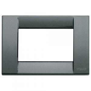 Placca classica 3moduli serie idea antracite metallizzato