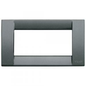 Placca classica 4moduli serie idea antracite metallizzato