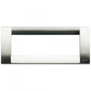 Placca classica 6moduli serie idea nichel spazzolato