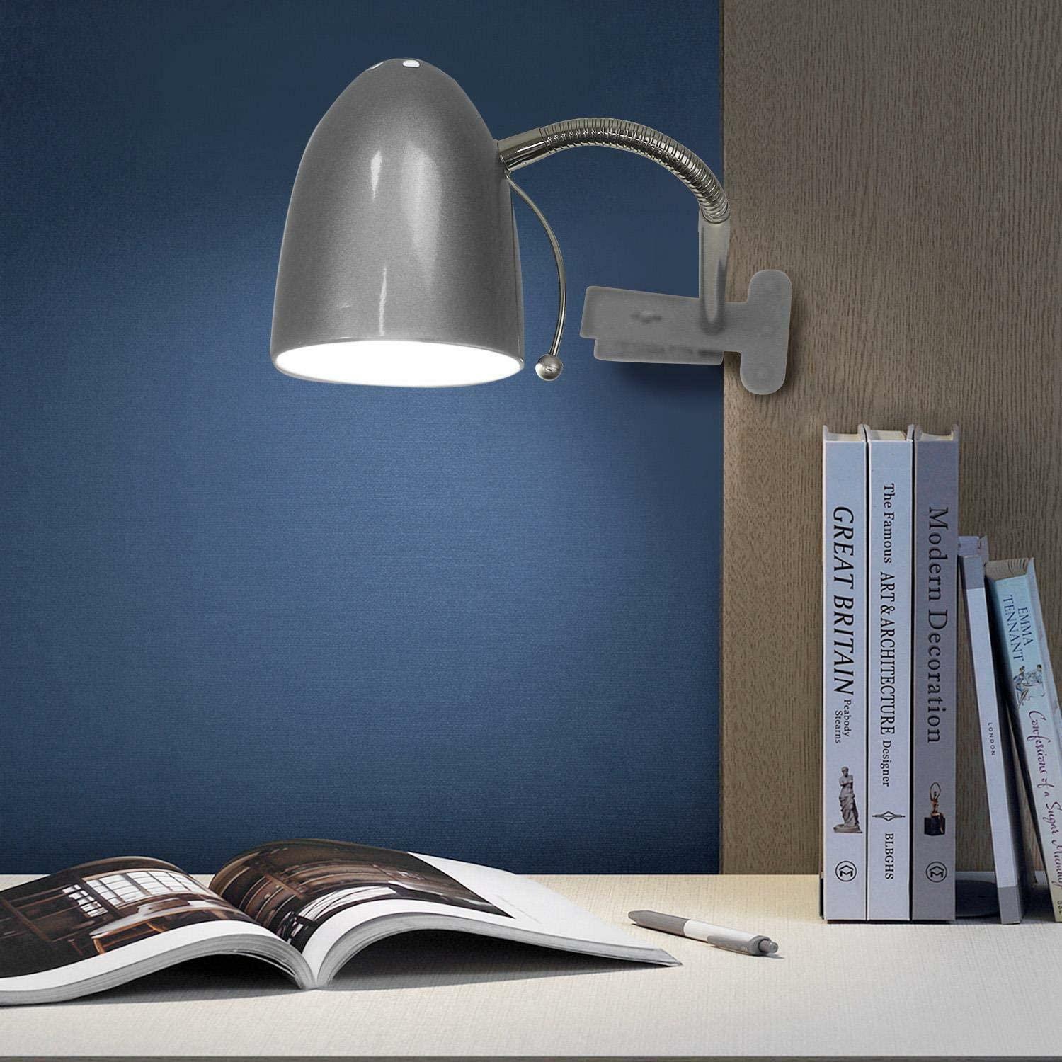 aigostar lampada da tavolo e27 silver con clip - foto 2