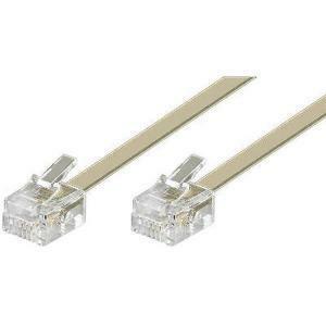 Cavo telefonico plug 6p/4c 10mt avorio
