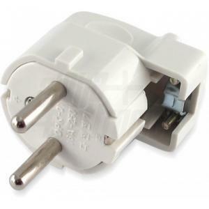 Spina volante schuko 90° 16a 2p+t bianca