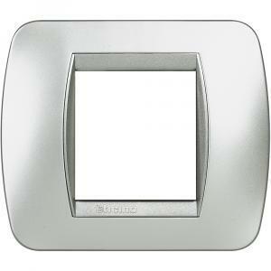 Placca 2 moduli tech serie living light tonda