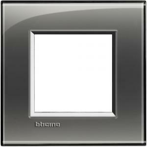Placca 2 moduli fumo di londra serie living light quadra